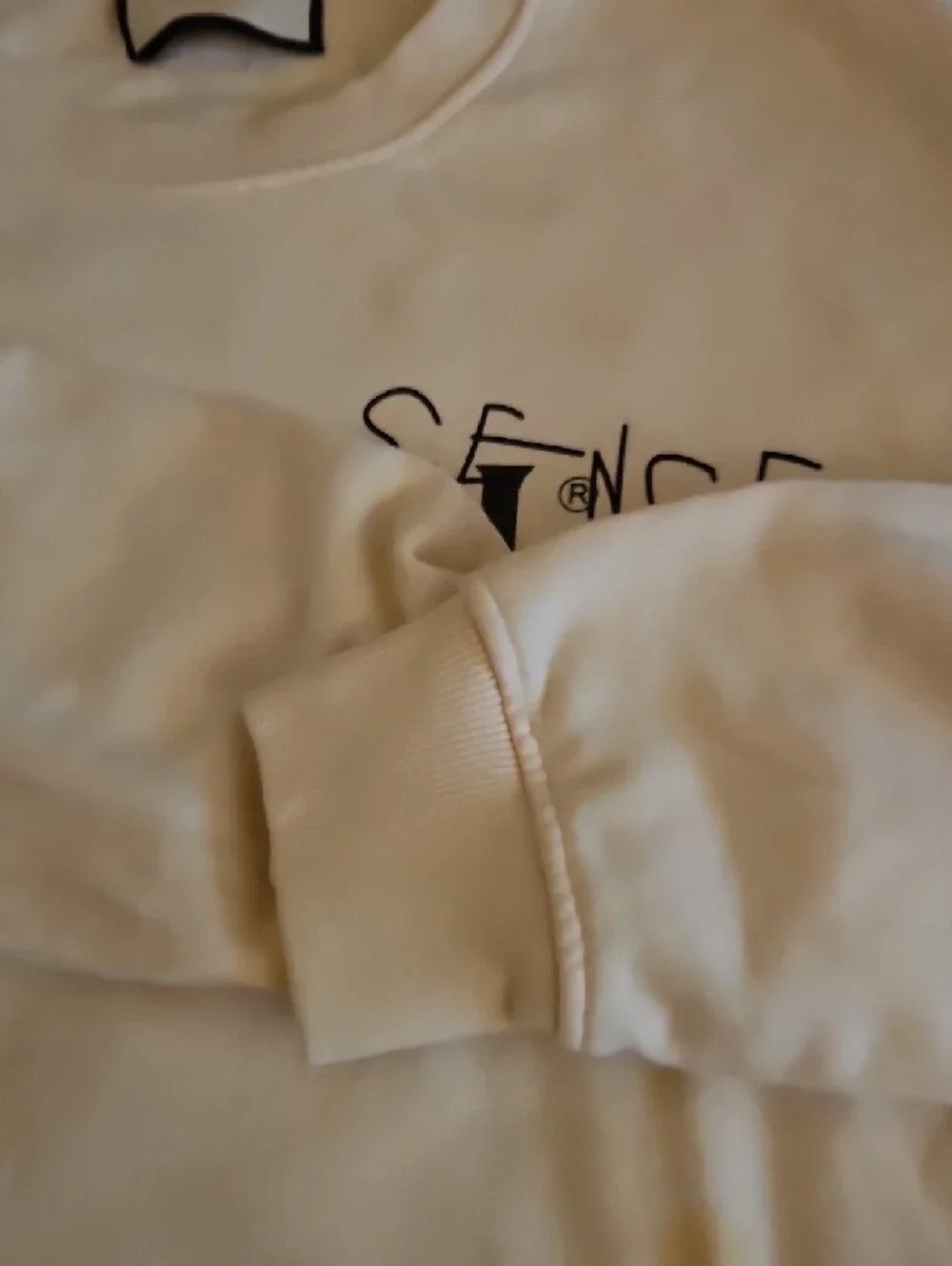 Gucci Cream Crewneck with Green and Red Web Stripe Graphic